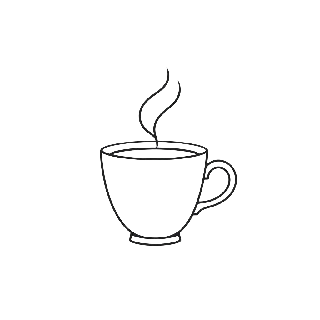 Xícara de café em line-art